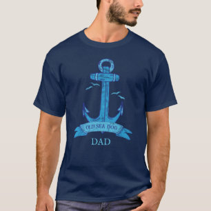 T-shirt Chien de la mer Vintage Ancre Patinée
