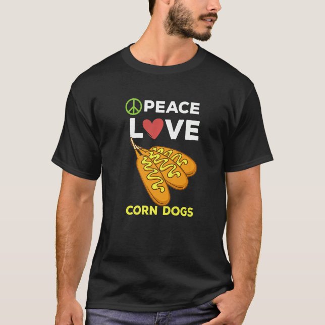 T-shirt Chien De Maïs Pour Saucisson Paix Aimer Chiens De  (Devant)