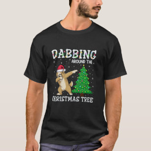 T-shirt Chien de Maltipoo Santa Hat Dabbing autour de la C