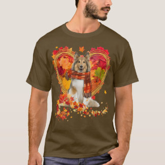 T-shirt Chien De Mer Shetland Avec Coeur Fait De Feuilles