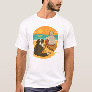 T-shirt Chien de montagne bernois Compagnon de plage au co