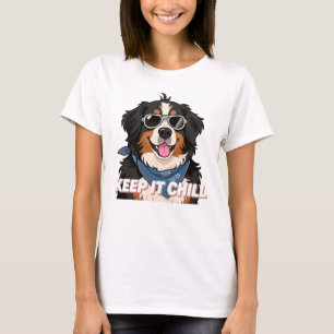T-shirt Chien de Montagne Bernois Garde Son Sang-Froid Art