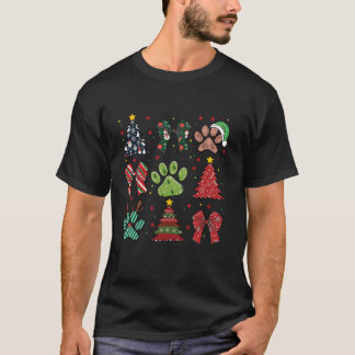 T-shirt Chien de Noël À damiers Chien de Noël