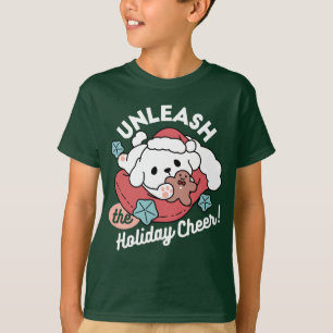 T-shirt Chien de Noël à Santa Hat - Jour de Noël pour Anim