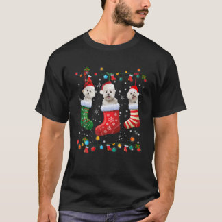 T-shirt Chien de Noël Bichon Frise Chaussettes de Noël Drô