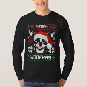 T-shirt Chien de Noël de Boston Terrier Merry Woofmas