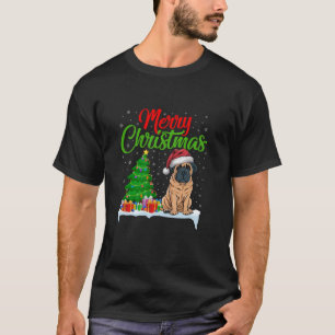 T-shirt Chien de Noël de Noël de Chien de Mastiff anglais 