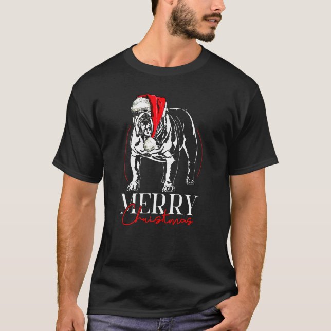 T-shirt Chien de Noël Joyeux Chien de Noël Maman Chien (Devant)