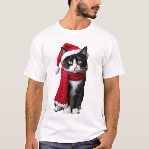 T-shirt Chien de Noël laid Chapeau écharpe de Père Noël Ch