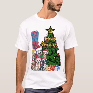 T-shirt Chien de Noël mignon
