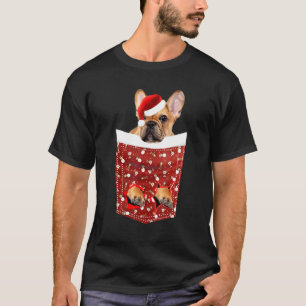 T-shirt Chien de Noël Poche de Noël Chien de taule françai