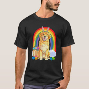 T-shirt Chien de Pâques Lapin Œufs de Pâques Golden Retrie