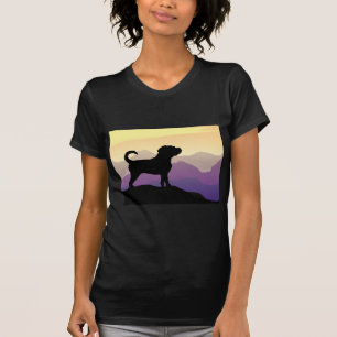 T-shirt Chien de Puggle de montagnes pourpres