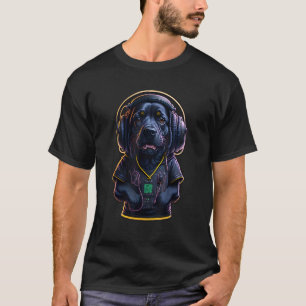 T-shirt Chien de radio DJ cool Chien de mixage Musique de
