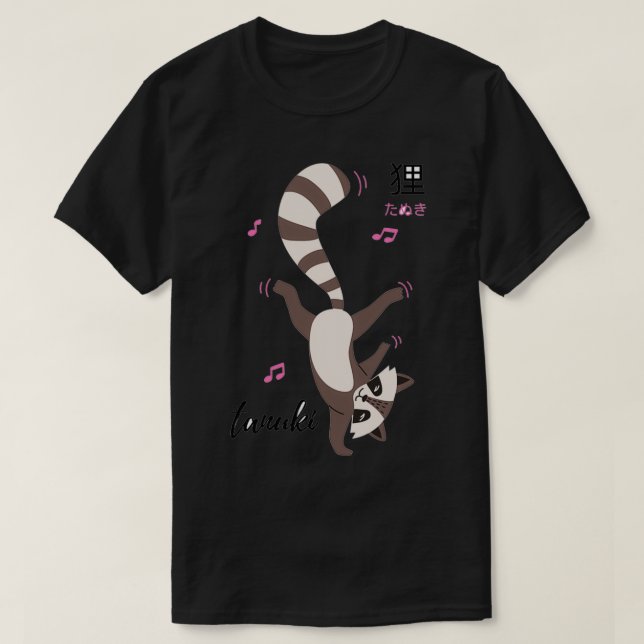 T-shirt Chien de raton laveur japonais Tanuki Fox (Design devant)