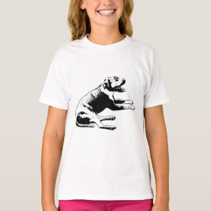 T-shirt Chien de salon, Mélange Pitbull en monochrome