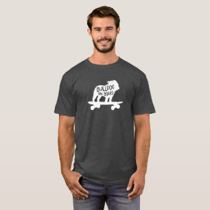 T-shirt Chien de Skateboard Silhouette   Bulldog à bord