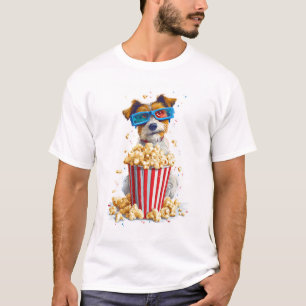 T-shirt Chien de soirée cinéma Popcorn Pup