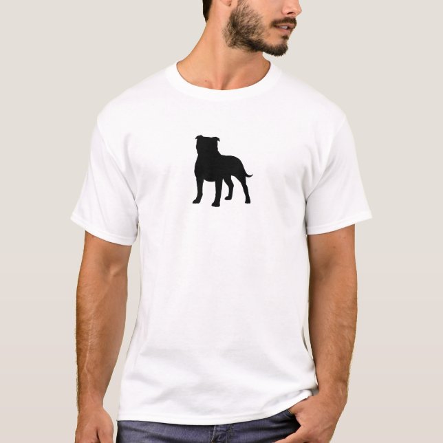 T-shirt Chien de Staffy de silhouette de bull-terrier du (Devant)