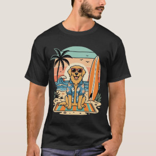 T-shirt Chien de surf Rétro Plage Été
