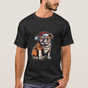 T-shirt Chien de taule Casquette du Père Noël Joyeux Noël