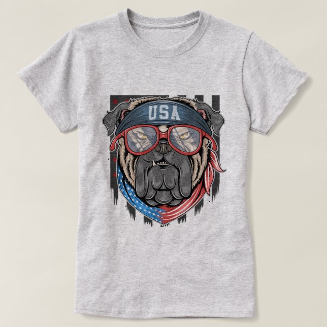 T-shirt Chien de taule patriotique (Design devant)