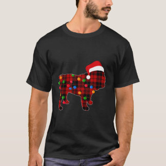 T-shirt Chien de taureau anglais Pyjama rouge patiné Chien