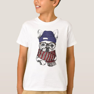 T-shirt Chien de Taureau de Français de hippie