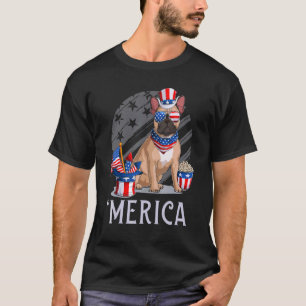 T-shirt Chien de taureau français 4 juillet oncle de Meric