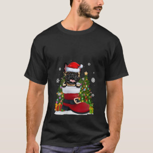 T-shirt Chien de taureau français dans la chaussure Santa 