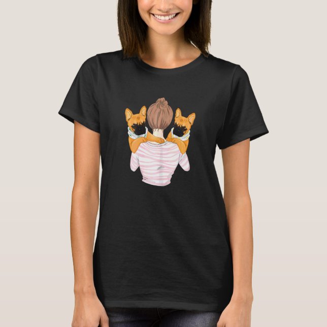 T-shirt Chien de taureaux français Mama Frenchie (Devant)