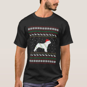 T-shirt Chien de taureaux français Vilain Noël Chapeau de