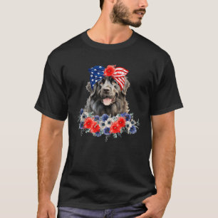 T-shirt Chien de Terre-Neuve Drapeau américain Bandana 4 j