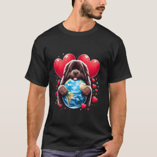 T-shirt Chien de Terre-Neuve Jour de la Terre Câlin Amour