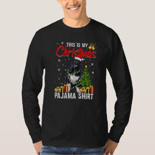 T-shirt Chien de Terre-Neuve Lumières de Noël Chiot