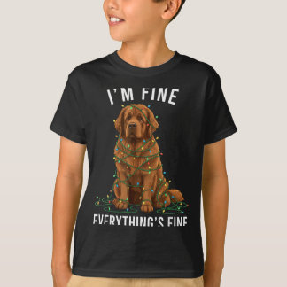 T-shirt Chien de Terre-Neuve Noël Je vais bien Tout va bie