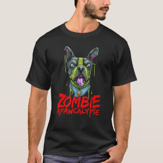 T-shirt Chien de Zombie Français Bulldog Apawcalypse Franç