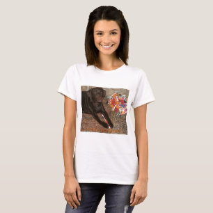 T-shirt Chien d'Halloween avec des femmes douces dent