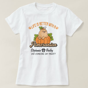 T-shirt Chien d'Halloween de Poméranie Chute Thanksgiving