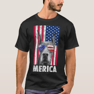 T-shirt Chien Doberman 4 juillet Merica Hommes Drapeau Amé