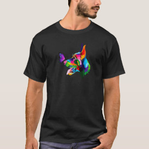 T-shirt Chien Doberman coloré Dobie papillons colorés Do