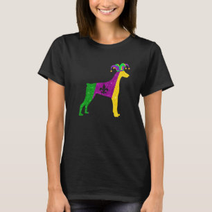 T-shirt Chien Doberman drôle Masque de fête Mardi Gras Per