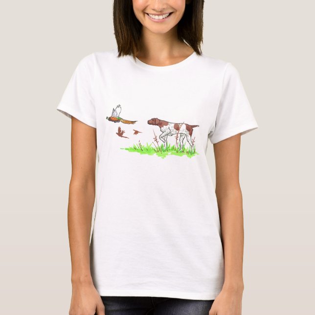 T-shirt Chien d'oiseaux et faisans (Devant)