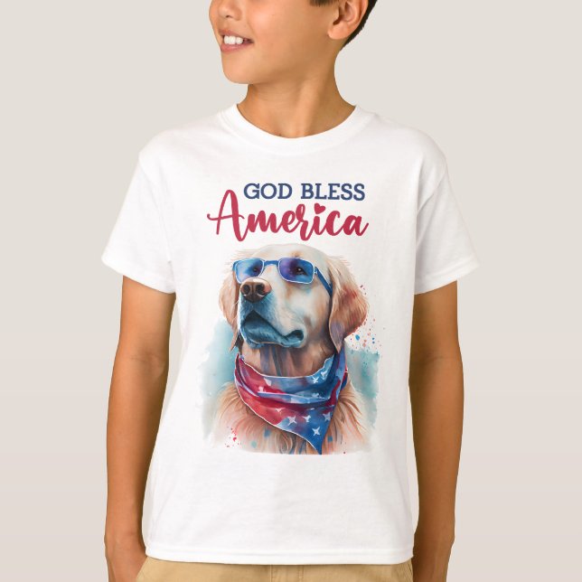 T-shirt Chien d'or patriotique (Devant)
