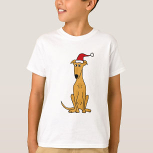 T-shirt Chien drôle de lévrier dans l'art de Noël de
