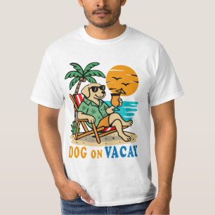 T-shirt Chien Drôle en Vacances Été Mignon