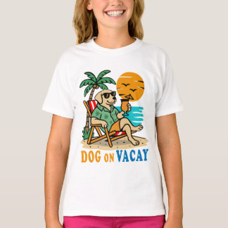 T-shirt Chien Drôle en Vacances | Été Mignon