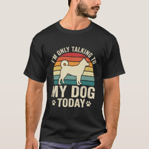 T-shirt Chien Drôle Parlant Coucher de Soleil Rétro