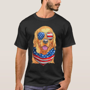 T-shirt Chien du drapeau américain Patriote Retriever Amou