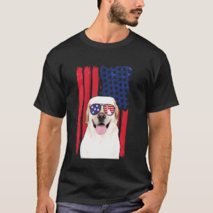 T-shirt Chien du Labrador Patriotique 4 juillet États-Unis